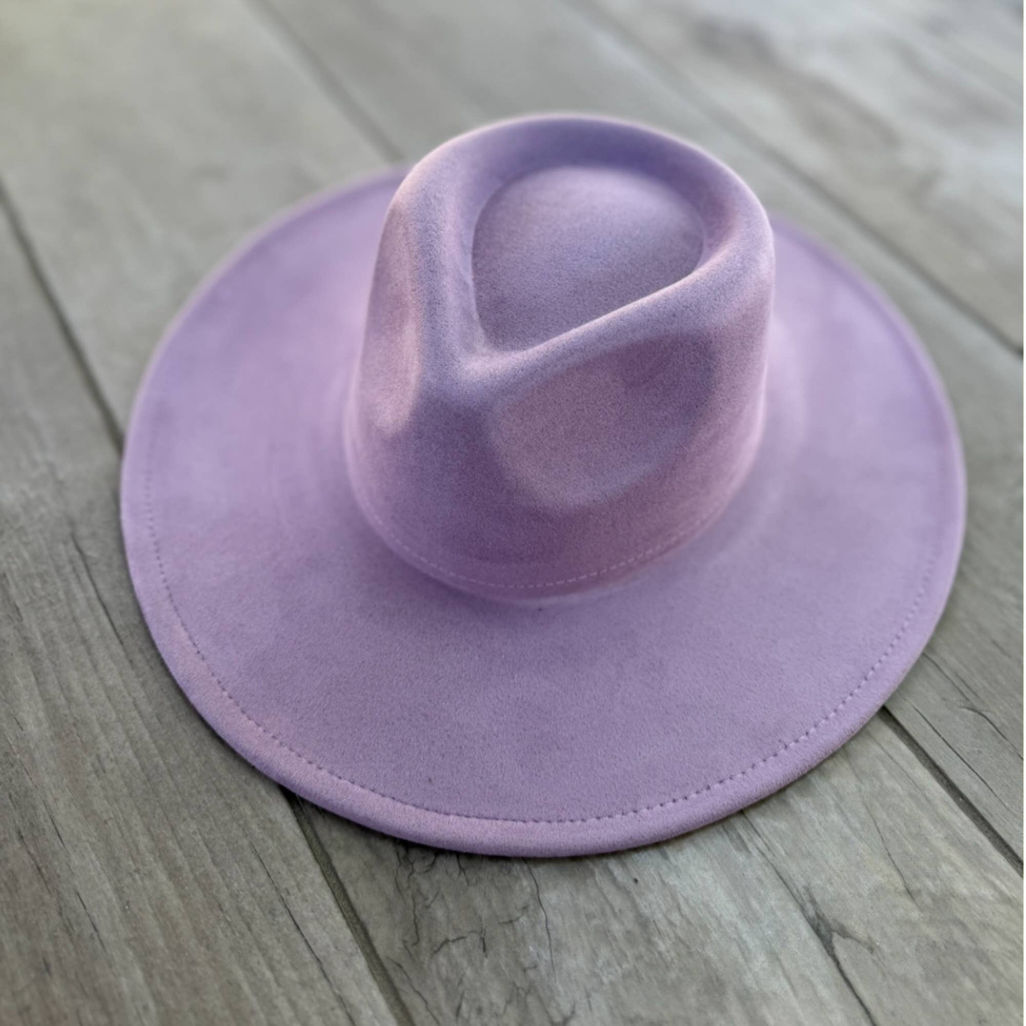 Queens INC - Wholesale Fedora - Women's - 🤎 Vegan Suede Wide Brim Rancher Hat – Unisex, 4" Flat Brim5