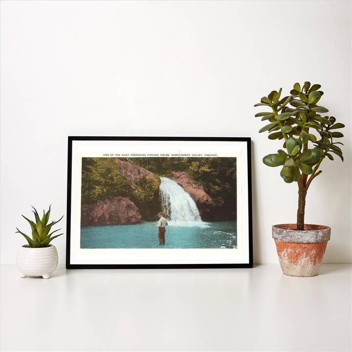 Found Image Press - Wholesale Art Print - Art Print VA-26 Fishing in the Shenandoah Valley1