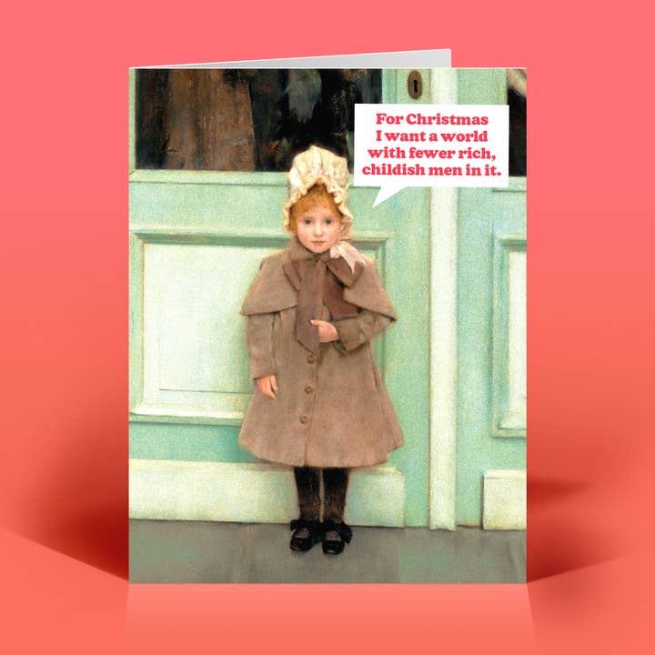 Childish Christmas Card for wholesale by The Raccoon Society