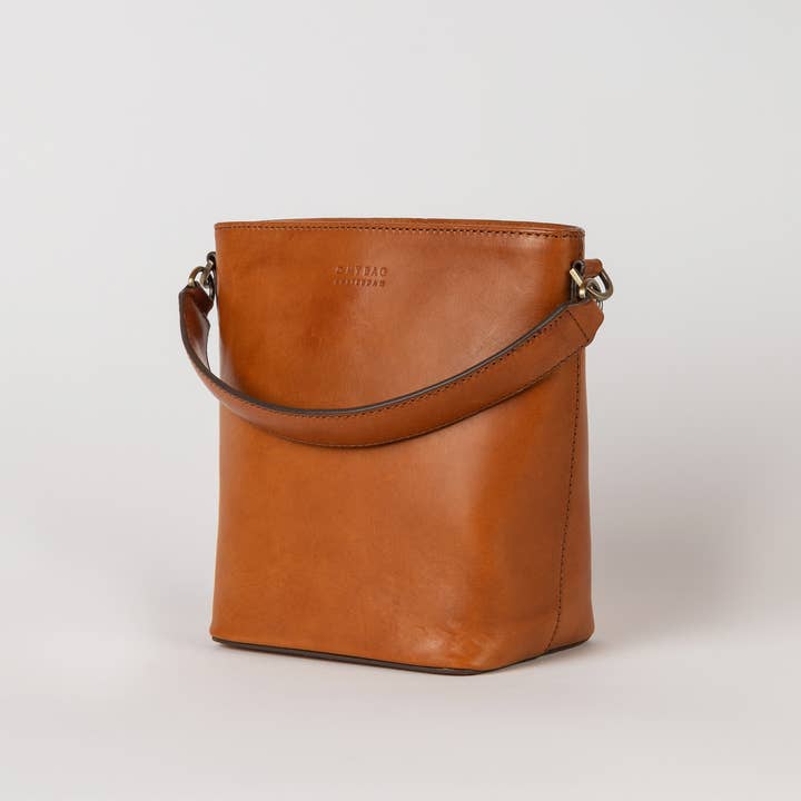 O My Bag - Wholesale Shoulder Bag - Women's - Leather Bag Bobbi Bucket Midi - Cognac Classic Leather