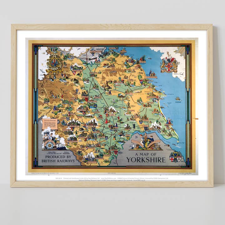 Star Editions – wholesale Art print – A Map Of Yorkshire - British Railways - Premium Art Print