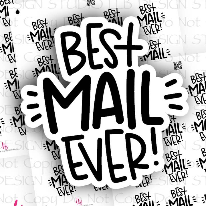 Best Mail Ever, Packaging Stickers, Business Branding, Small Shop Stickers , Sticker #: S0586, Ready To Ship for wholesale by LLB Designs Studio