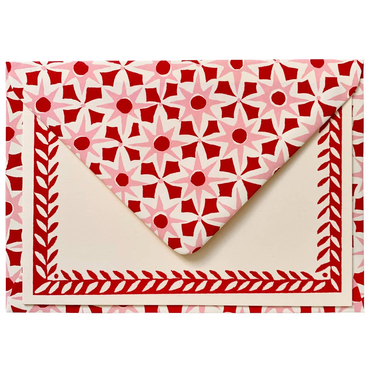 Cambridge Imprint - Wholesale Envelopes - Packet of Ten Patterned Envelopes Alhambra red/pink2
