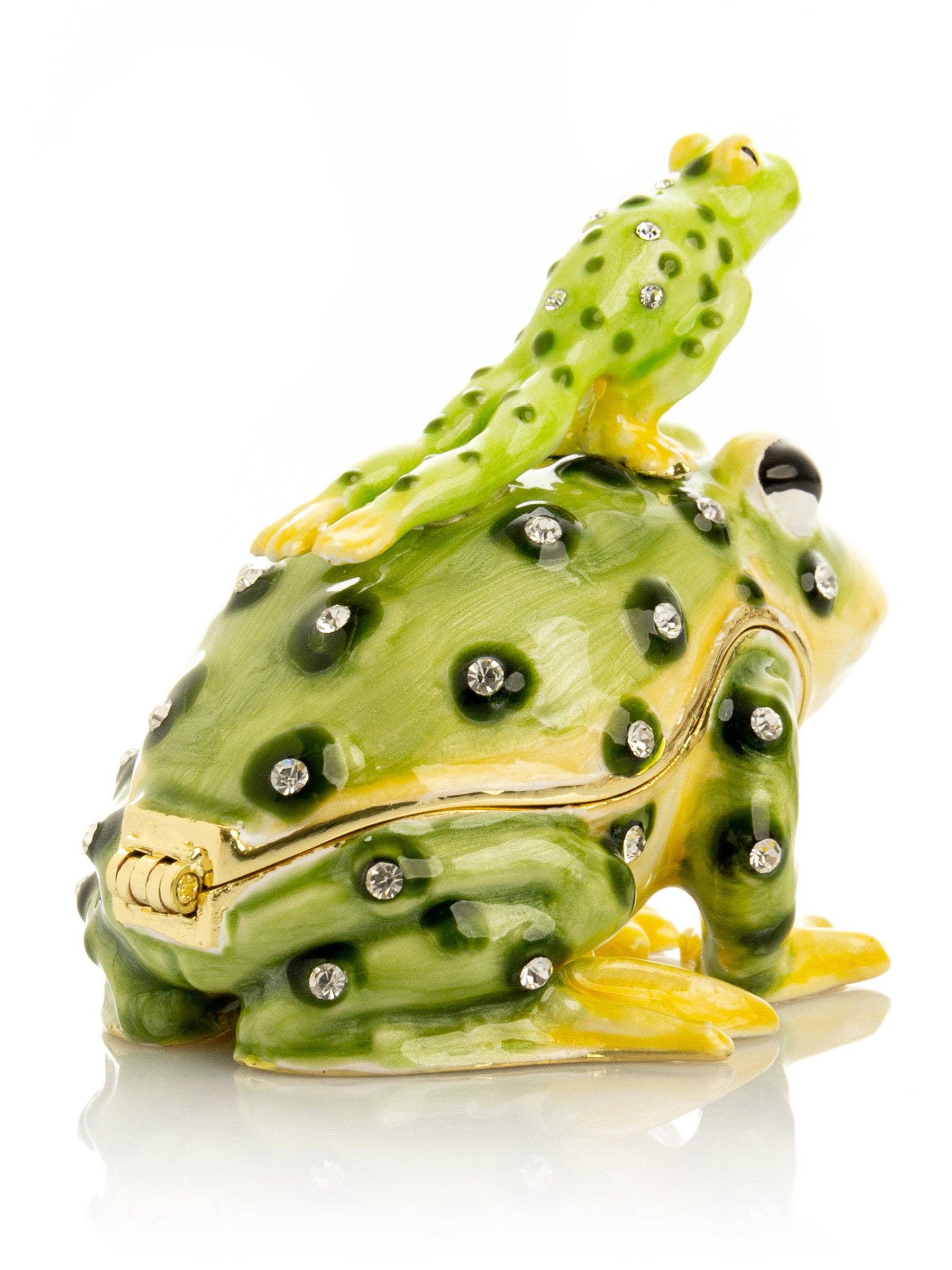 Keren Kopal – wholesale Decorative figurine – Black Spotted Toad Frog with a Baby Frog on the back12