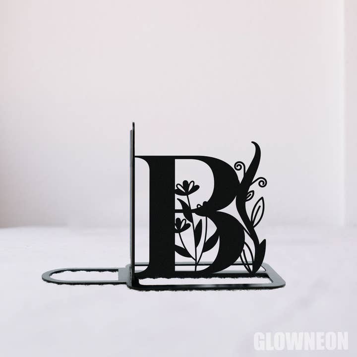 Glow Neon - Wholesale Bookend - Personalized Alphabet Bookend Metal Art, Last Name Book Ends