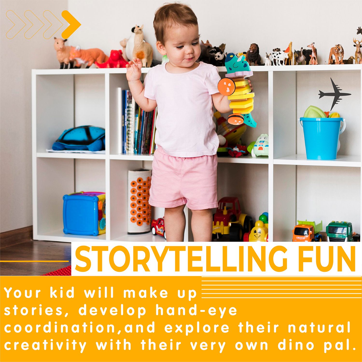 Leo & Friends - Wholesale Wood Toy - Kids - Leo & Friends Pull Along Walking Triceratops Wooden Toy13