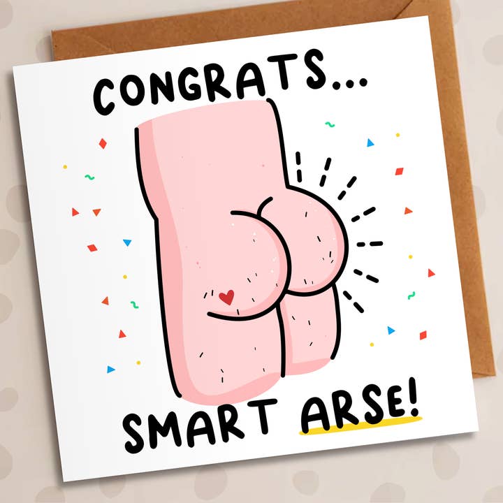 Congratulations Card – Smart Arse | Bum Card for wholesale by Studio Arca