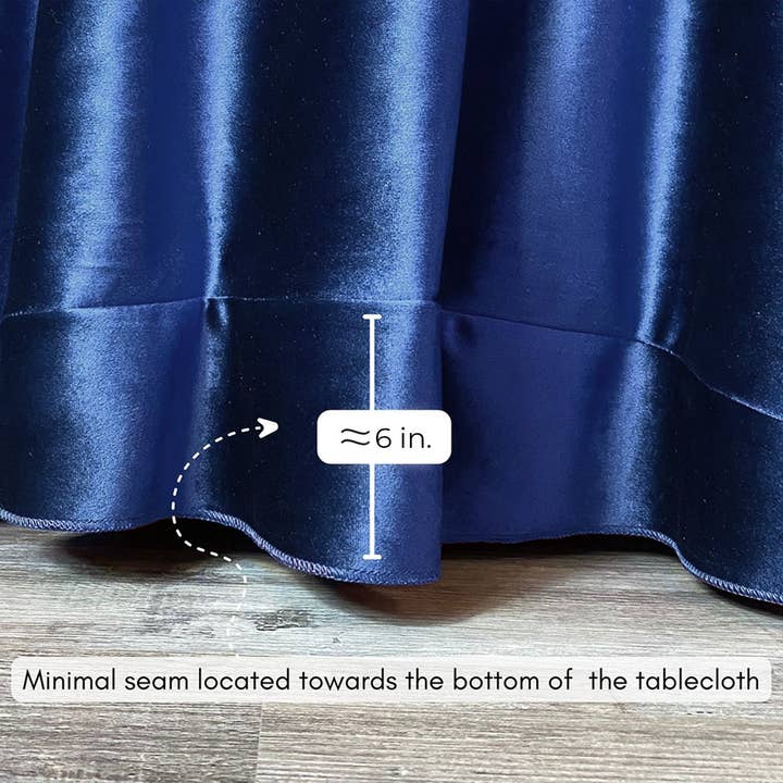 YOUR CHAIR COVERS - Wholesale Tablecloth - 132 Inch Round Velvet Tablecloth Navy Blue3
