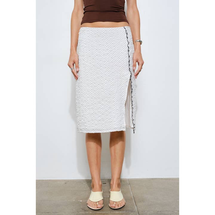 Elara Ruffle Trim Midi Skirt for wholesale by Loucia