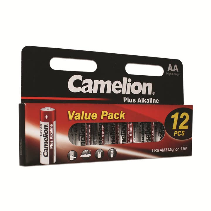 Camelion AA Plus Alkaline Batteries Hangable 12 Pack for wholesale by Camelion Battery