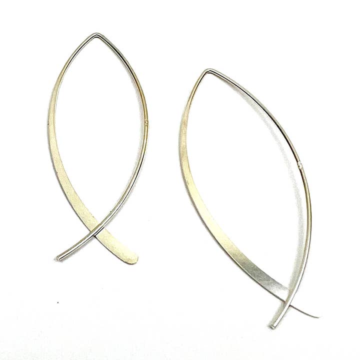 Sterling silver Fish Earrings for wholesale by Jackie Gallagher Designs - Handmade Coastal Jewelry