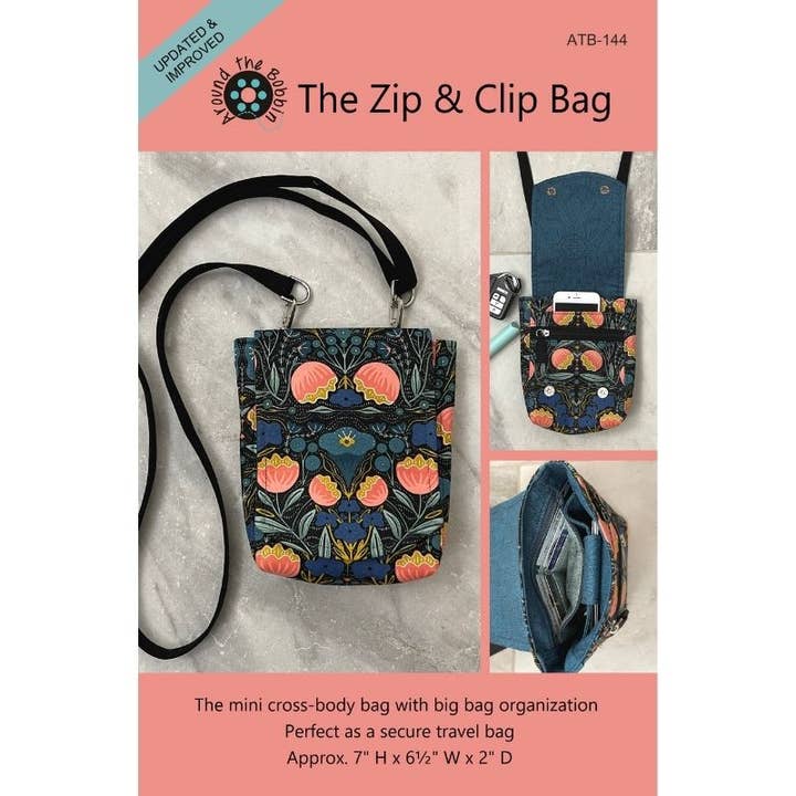 Zip & Clip Bag | Sewing Pattern for wholesale by Around the Bobbin