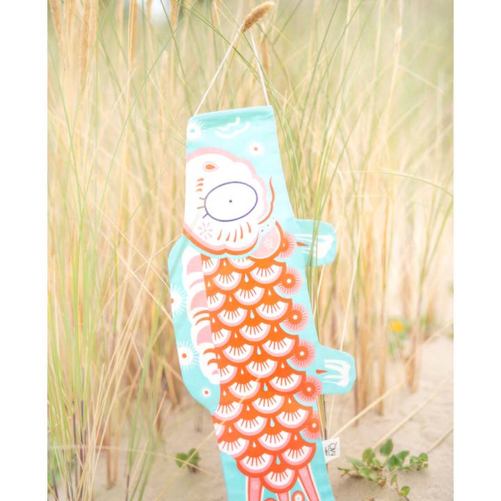 MADAME MO - Wholesale Decorative Tassel/Wall Drop - Koinobori Light Blue