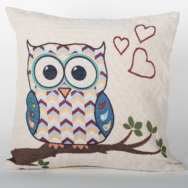 Forpost Trade Inc - Wholesale Throw Pillow Cover - 18" x 18" 'Blue Owl' Cushion Cover3