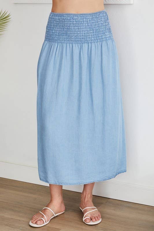 VENTI6 – wholesale Kjol - Dam – RÖKIG MIDIKJOL MED MIDJA (68884)0