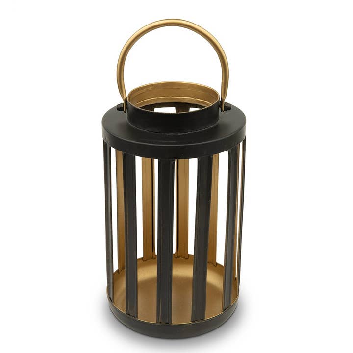 Weddingstar Inc. – wholesale Lykta – Metall Cylinder Hängande Lykta - Svart & Guld - Set