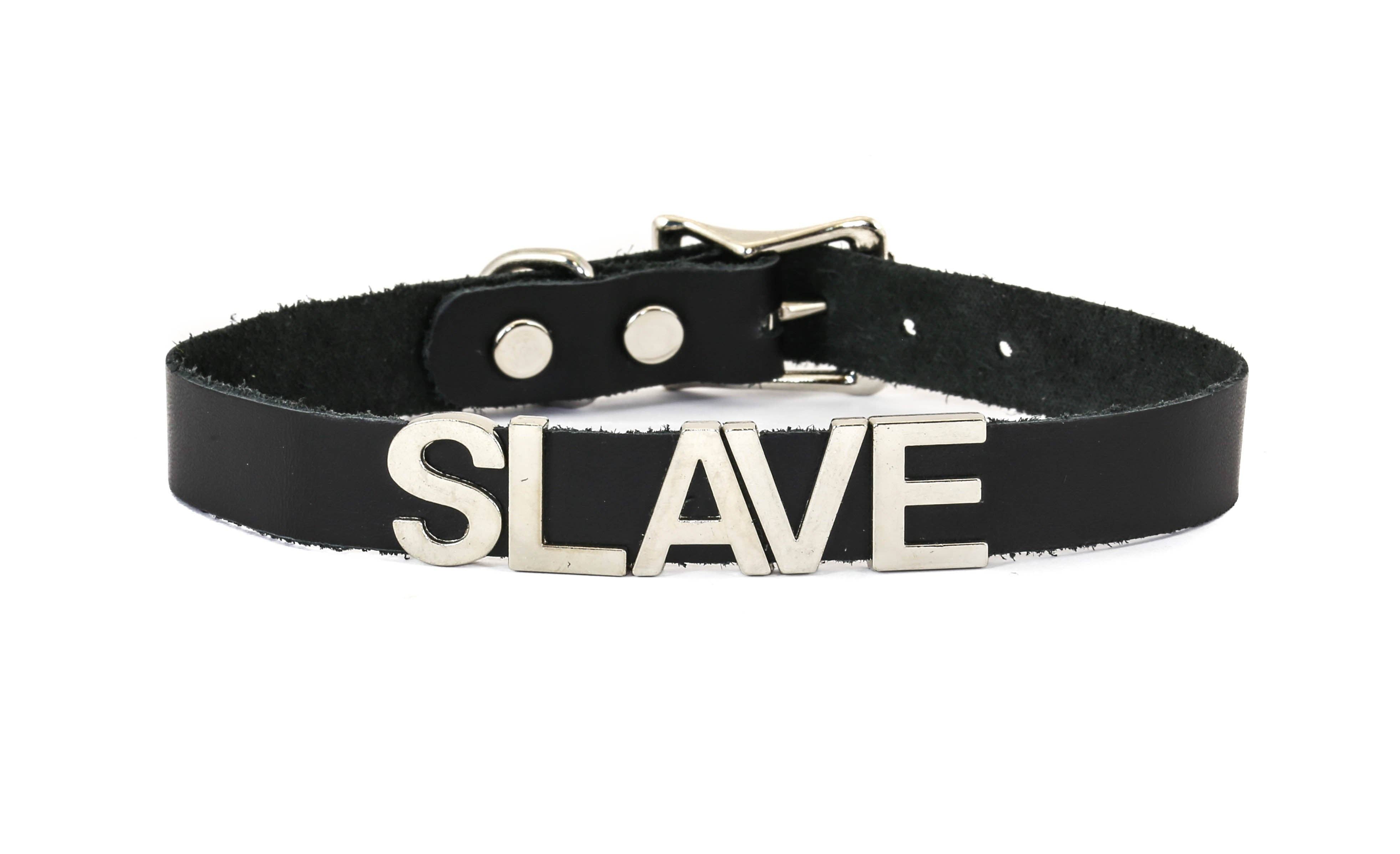 Funk Plus - Wholesale Choker/Collar - FC291 GENUINE LEATHER STAINLESS STEEL LETTER NAME FETISH  CHOKER23
