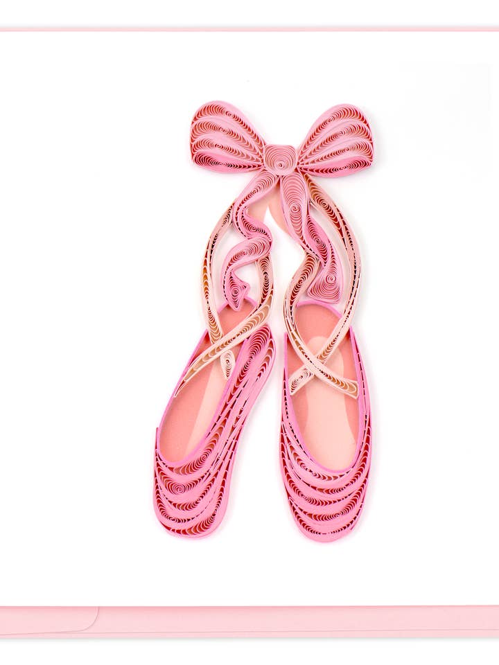 Ballet Shoes - Quilling Card, Handmade Greeting Card for wholesale by Second Nature Ltd