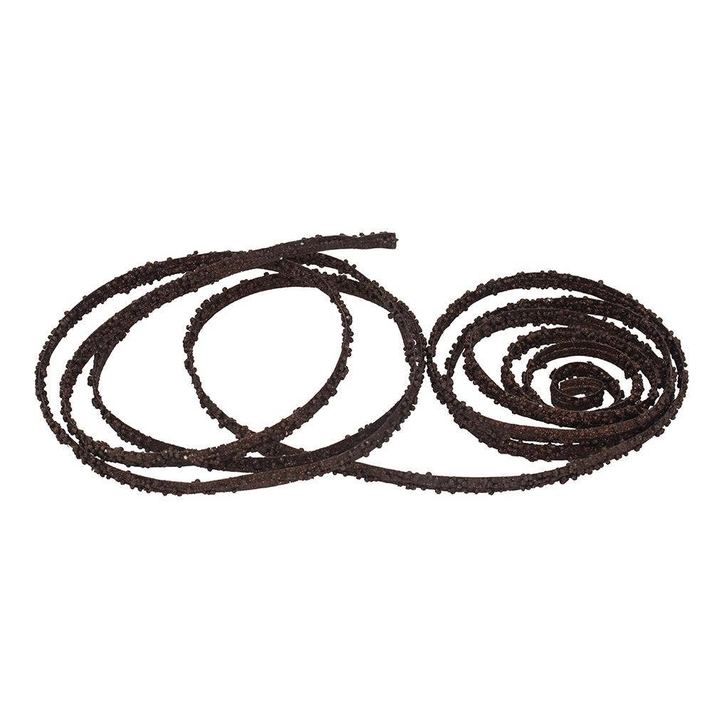 A&B Home Group Inc. - Vendita all'ingrosso Decorazione natalizia - Nastro a rete in plastica con glitter marrone 0,5x177" - Marrone2