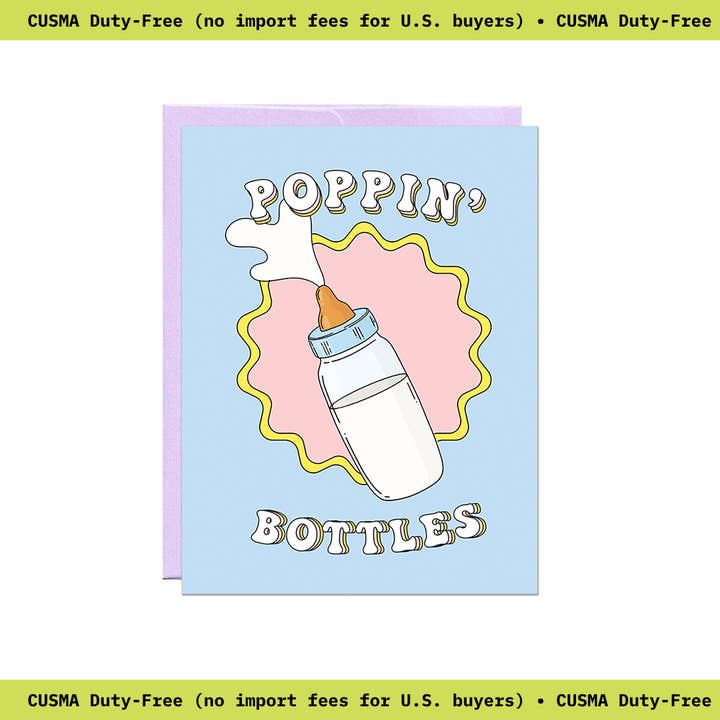 Poppin' Bottles | Babykaart voor wholesale door Party Mountain Paper co.