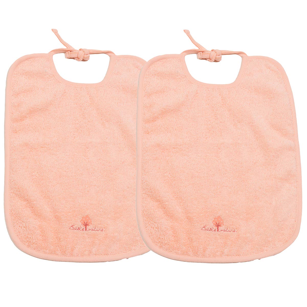 Eveil et Nature - Wholesale Dinner & Cloth Napkin - Set of 2 Terry Bibs 30 x 40 cm Peach0