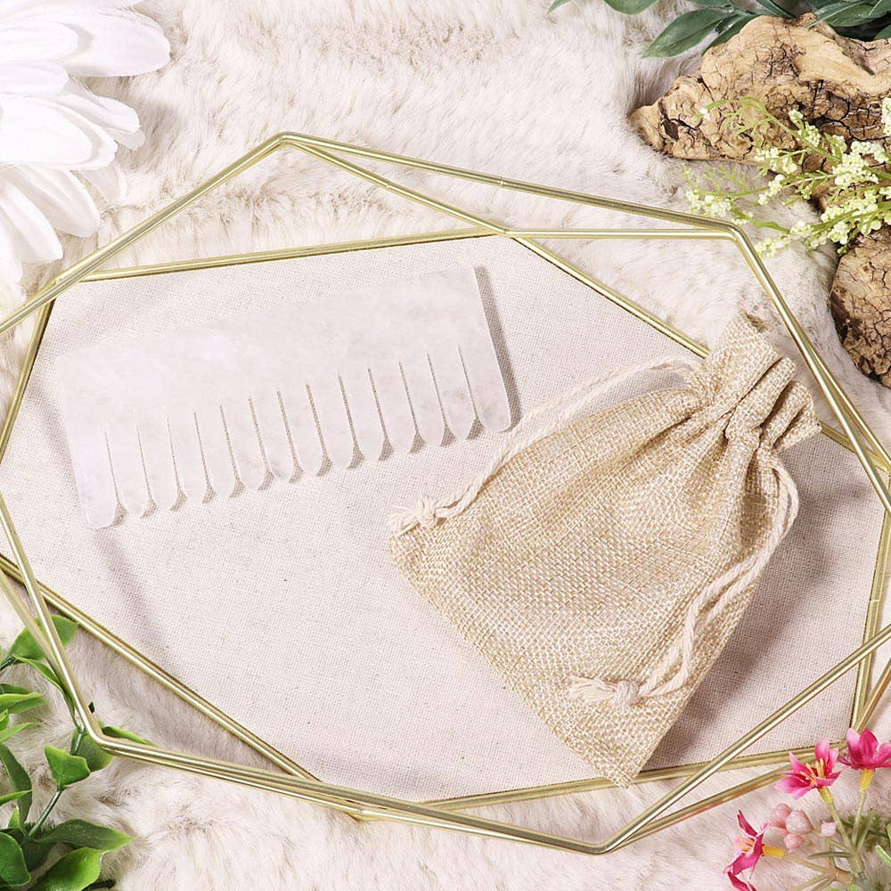 Natures Artifacts Inc - Wholesale Hair Brush/Comb - Energy Comb Medium - Clear Quartz | Crystal Combs1