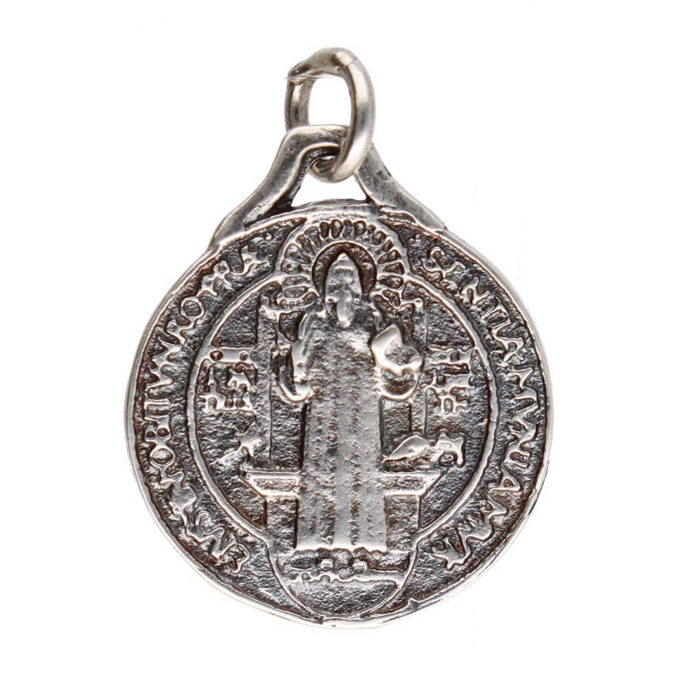 Vives de la Cortada S.L - Vendita all'ingrosso Ciondolo/pendente - Medaglia di San Benedetto in argento sterling 925 invecchiato0