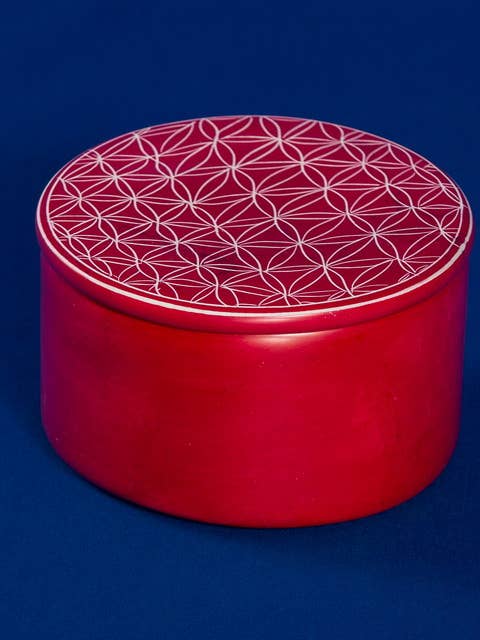 Round box of Lebensblume - soapstone for wholesale by polanski speckstein