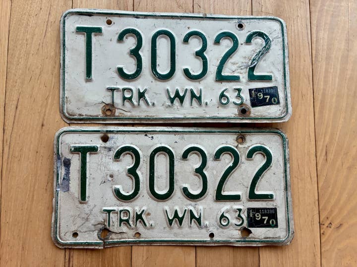 Par de Matrículas de Caminhão do Estado de Washington de 1963 a 1964 - Verifique com o DOL para YOM por atacado de RusticPlates