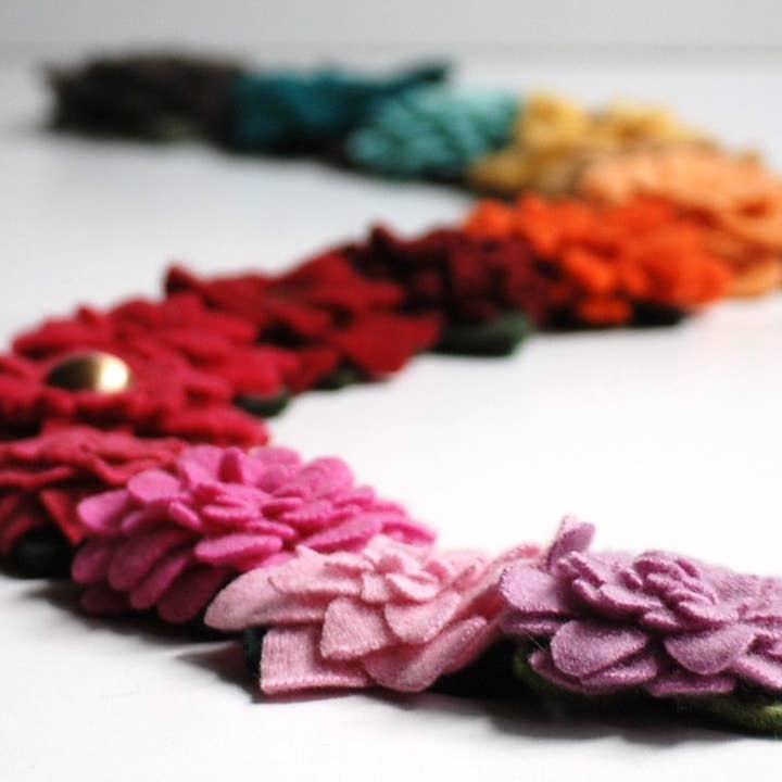 Recycled Cashmere Flower Brooch - Choose Your Own Adventure for wholesale by TheJuneBride