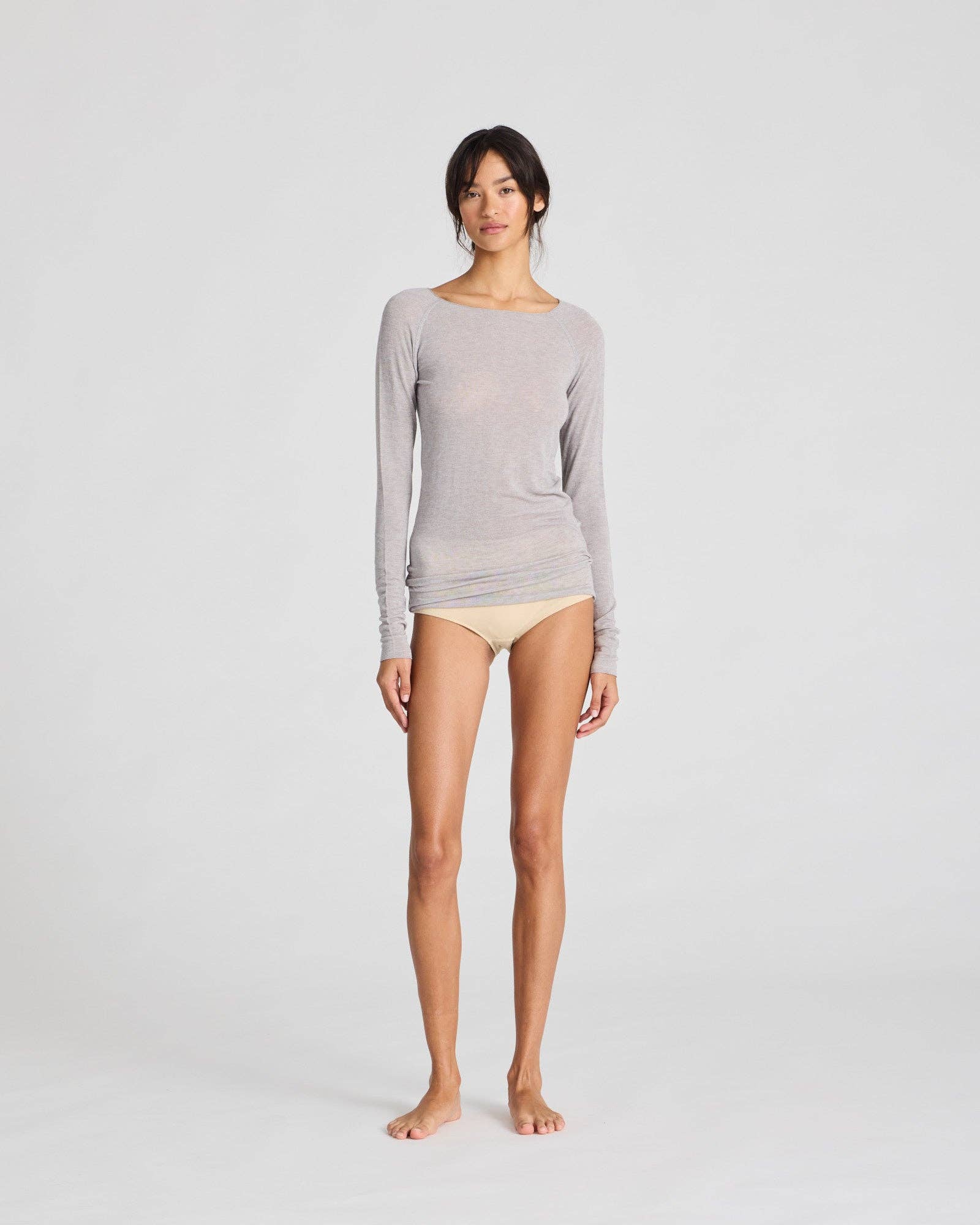 gai-lisva - Vendita all'ingrosso Top in maglia - Donna - Top in lana Amalie - Grigio chiaro melange3