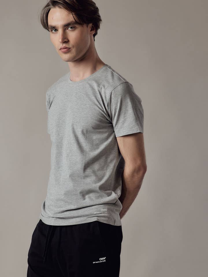 Elastisch T-shirt met ronde hals voor wholesale door OWN OFF WITH NATURE