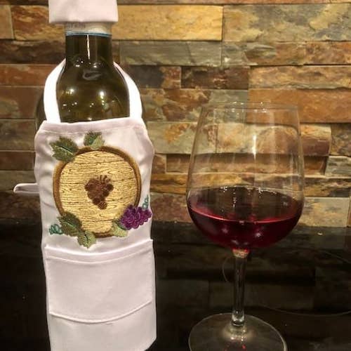 Wine Bottle Apron- Wine Barrel for wholesale by All Aboard Party Headquarters