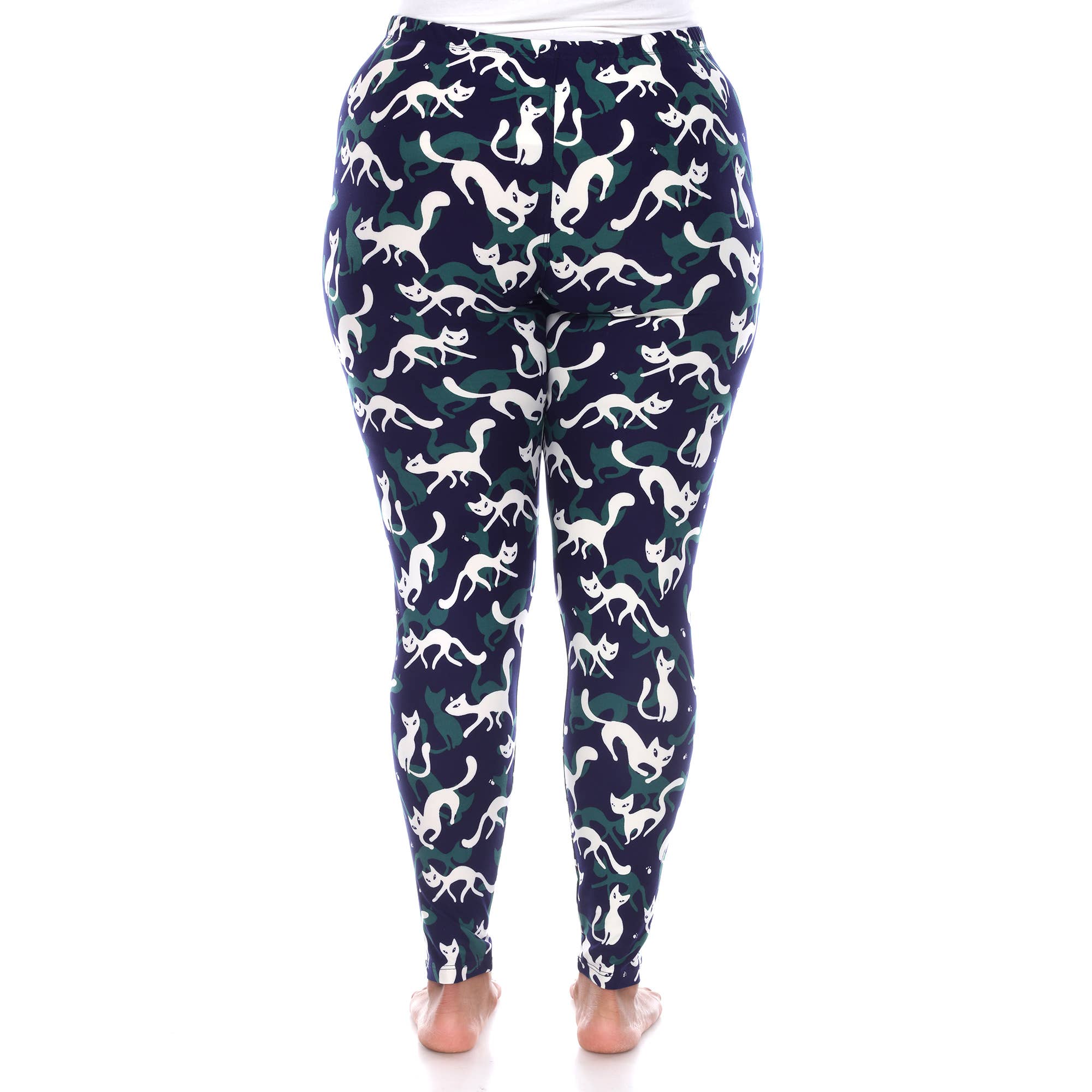 WHITE MARK – Engroshandel Modeleggings – Kvinder – Plus Size Super Soft højhus kat trykt Leggings11