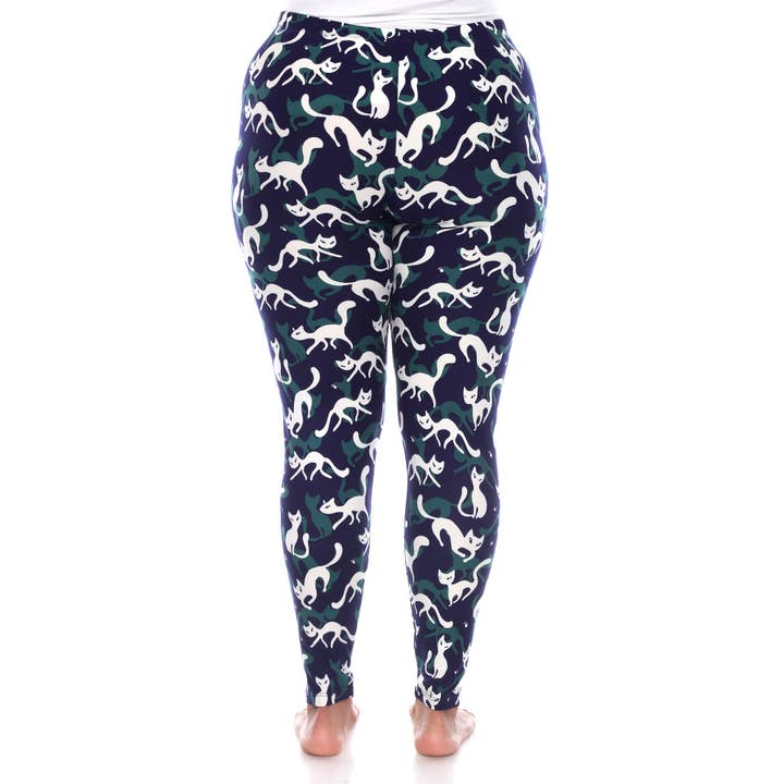 WHITE MARK - Wholesale Fashion Leggings - Women's - Plus Size Super Soft High-Rise Cat Printed Leggings11