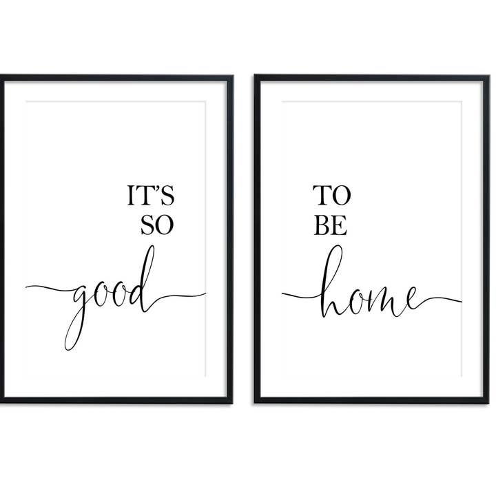D'LUXE PRINTS - Wholesale Gallery Wall Set - It's So Good To Be Home Prints Set4