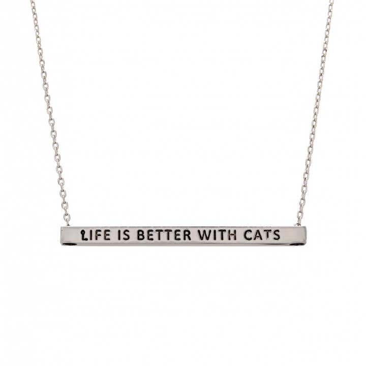 FR3084 HET LEVEN IS BETER MET CATS_3D koperen staafketting voor wholesale door 0011 PREMIERE
