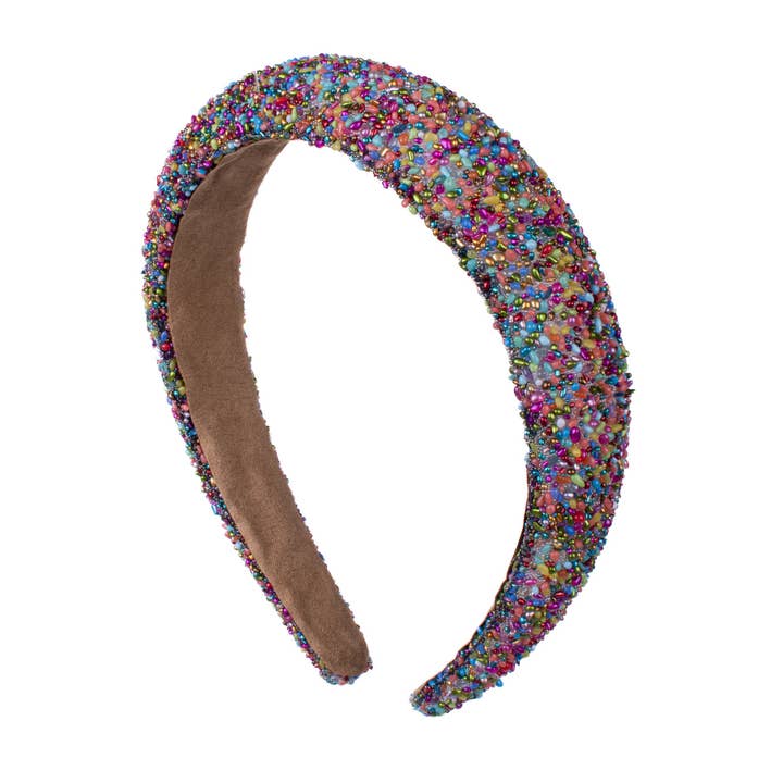 Selini New York - Wholesale Fashion Headband - Women's - Multi-Color Sprinkle Padded Headband-PHB1053