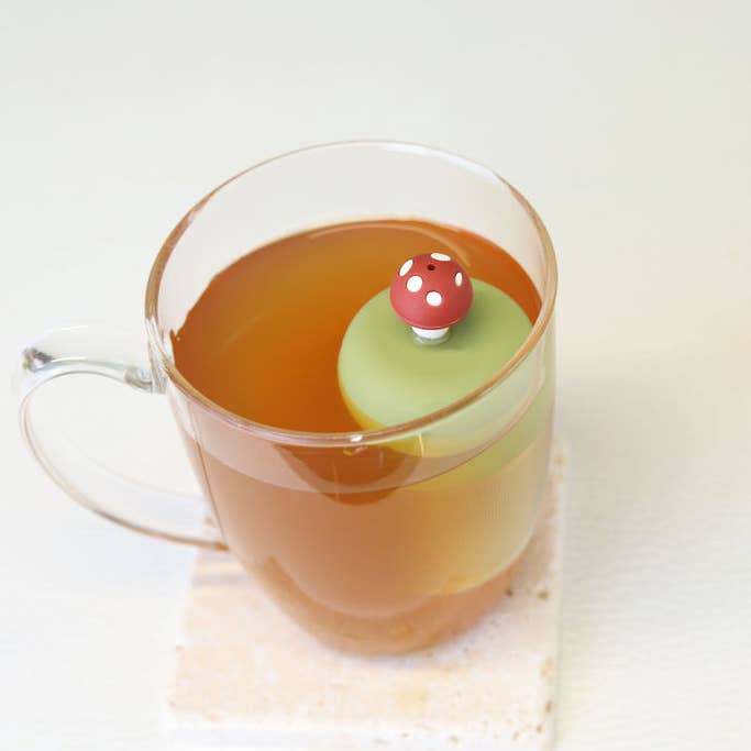 Float2infuse Tea Infuser - Wholesale Theevergiet/infuser - Paddestoel | Drijvende theesteiler | Groene basis | Rood7