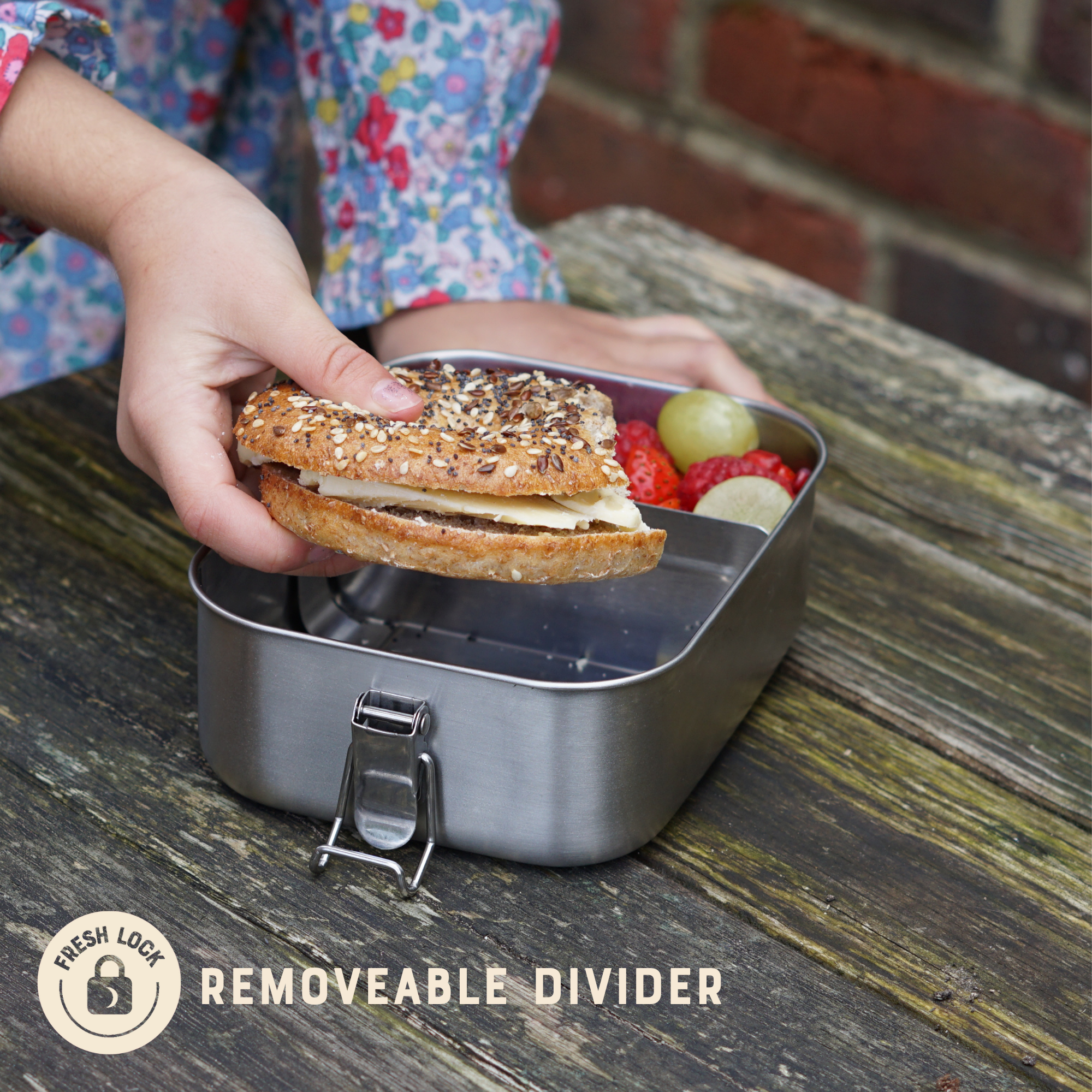 Moonmoon - Vente Sac/boîte repas - Boîte à déjeuner en acier inoxydable 0,8 litre étanche - Bento en métal6