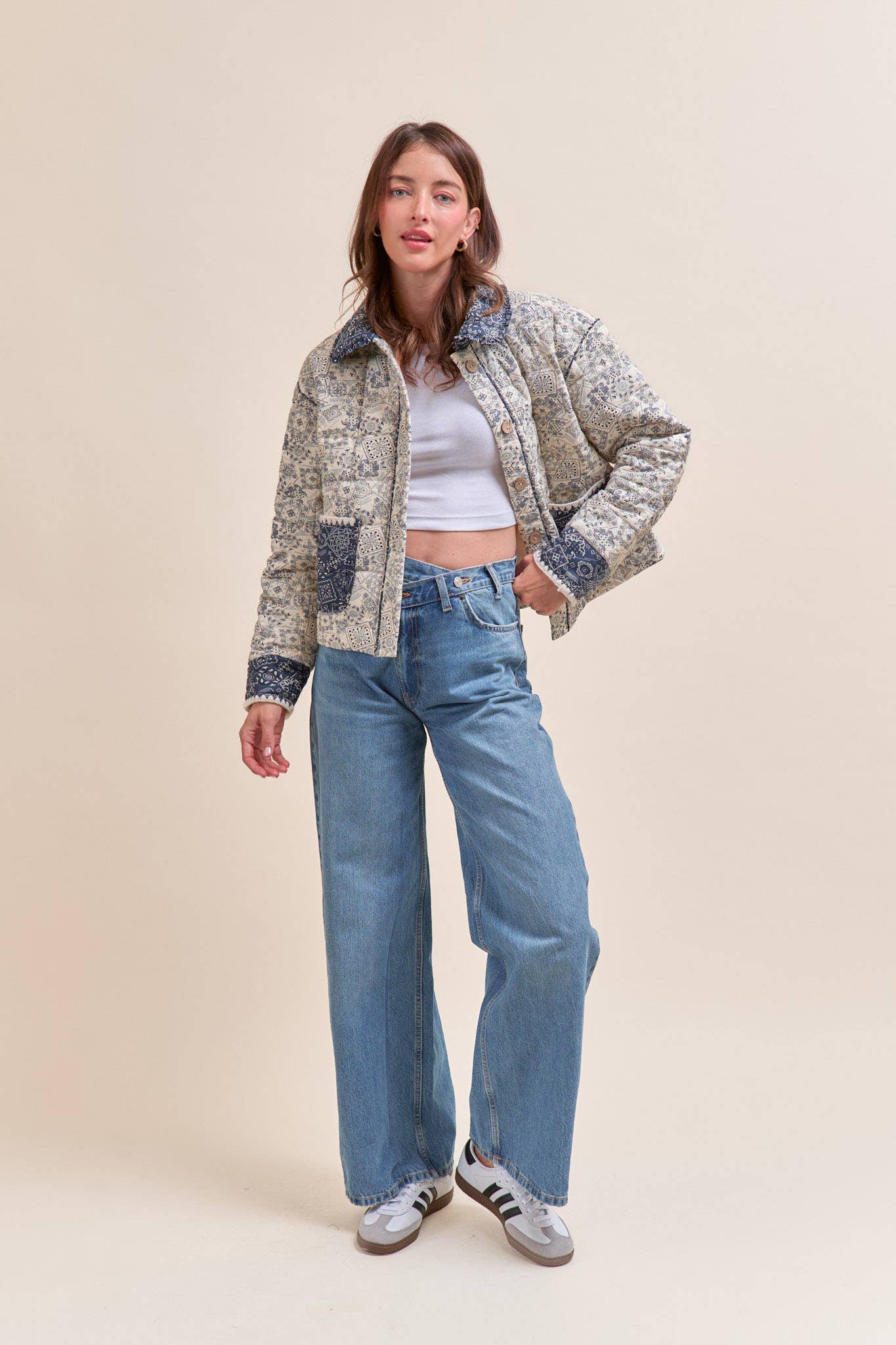 &MERCI - Wholesale Jacket - Women's - QUILTED BANDANA PRINT JACKET MJK41217