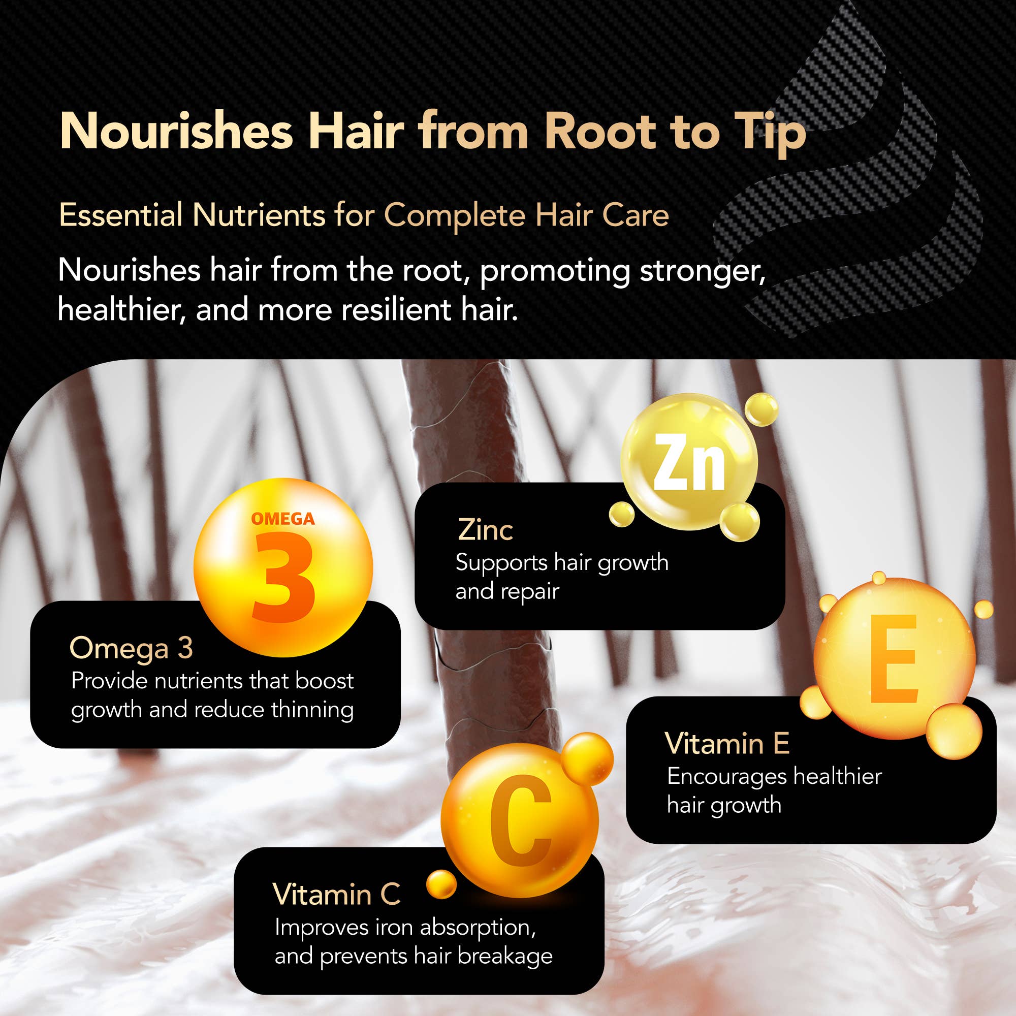 ThickTails – Großhandel Nahrungsergänzungsmittel/Vitamin zum Einnehmen – Vitamine für Haarwachstum und Stärkung | 90 Kapseln (1 Monat)3