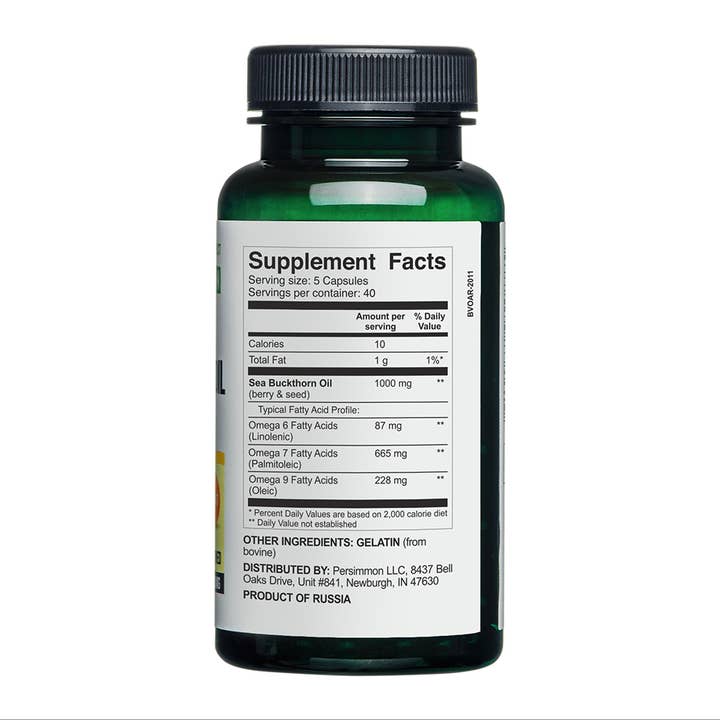 SiberianGreen - Wholesale Oral Supplement/Vitamin - Siberian Sea Buckthorn Oil 200 Softgels Cold Pressed Unrefin