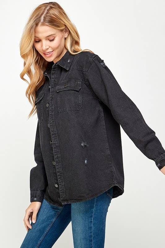 Black Women's Denim Shirts for wholesale on Faire4