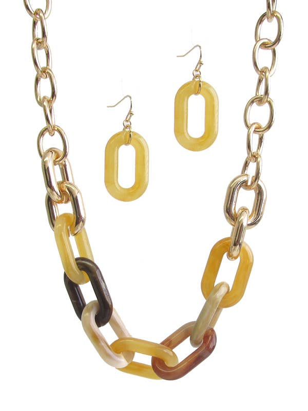 Jewelry Max - Wholesale Pendant/Charm Necklace - ( H184 ) CHUNKY MIXED CHAIN LINK NECKLACE SET