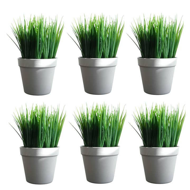 Leaf Design UK LTD – wholesale Artificial plant – Pack of 6 x 22cm Artificial Grass Plant