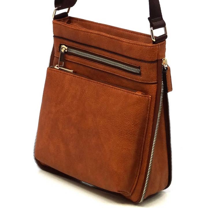 MiMi Wholesale - Wholesale Crossbody Bag - Women's - AD1238 Front Zippered Crossbody Bag