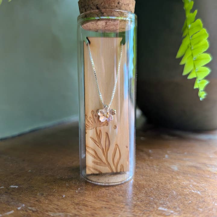 Banksia Botanicals - Wholesale Pendant/Charm Necklace - Cherry Blossom Silver Necklace3