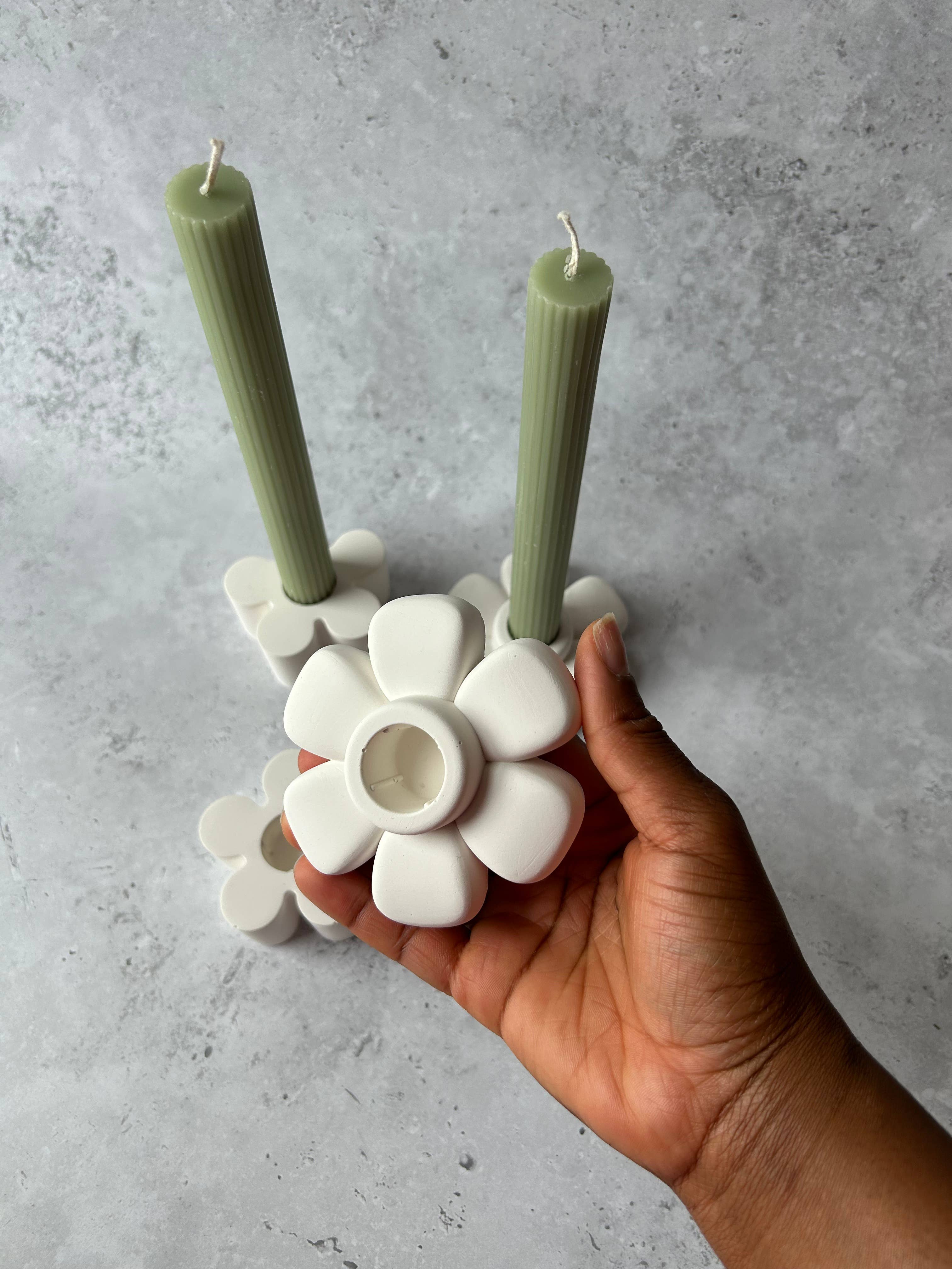 AlphaGrayArt - Wholesale Candle Holder - Floral/ Flower CandleStick Holder, Tapered Candle holder2