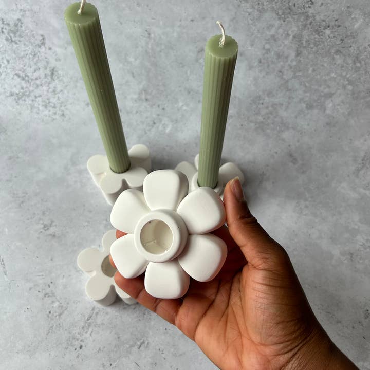 AlphaGrayArt - Wholesale Candle Holder - Floral/ Flower CandleStick Holder, Tapered Candle holder2